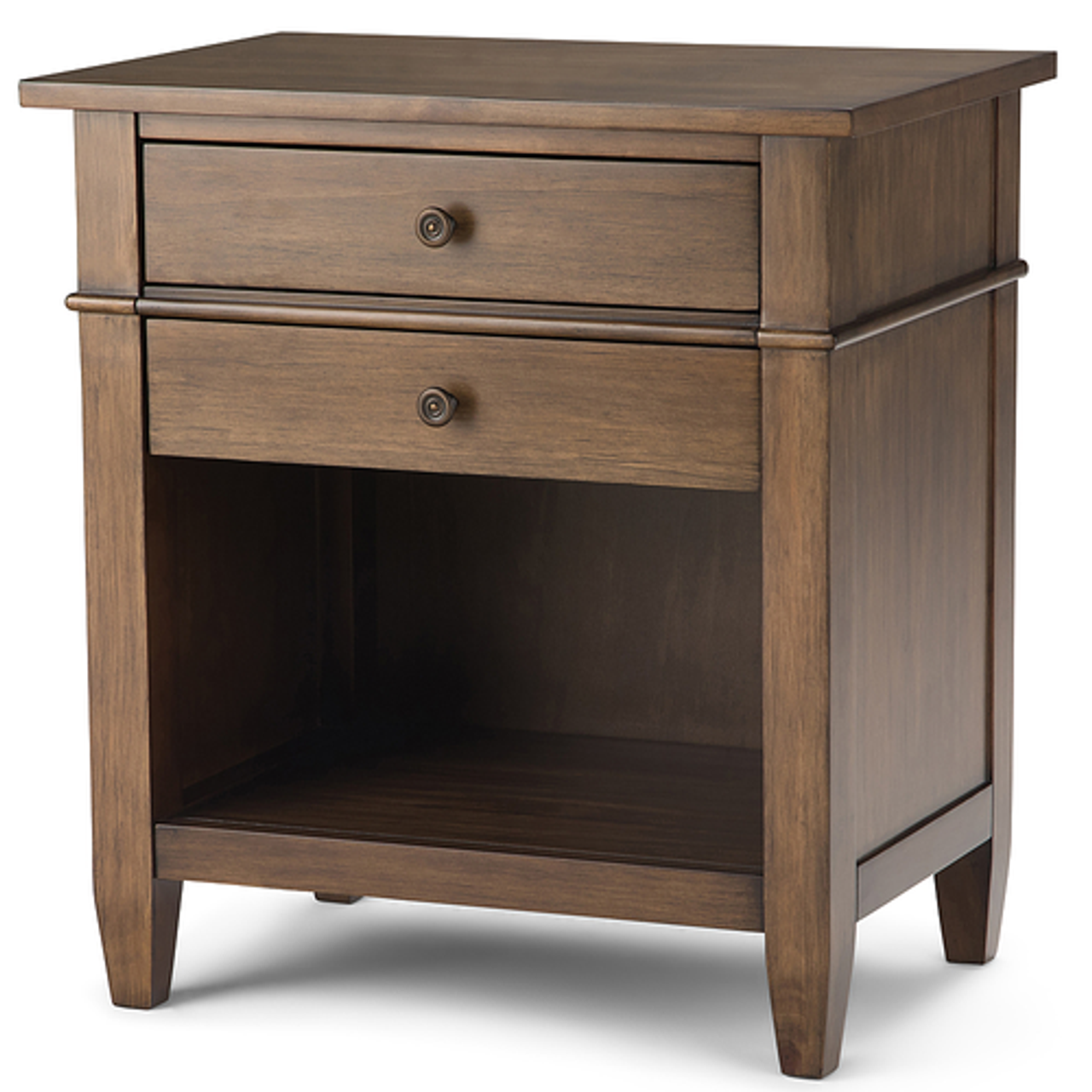 Simpli Home - Carlton Bedside Table - Rustic Natural Aged Brown