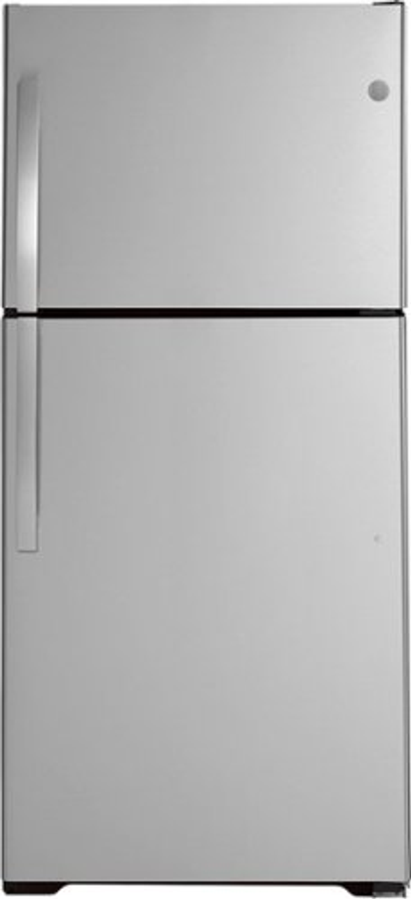 GE - 21.9 Cu. Ft. Top-Freezer Refrigerator - Fingerprint resistant stainless steel