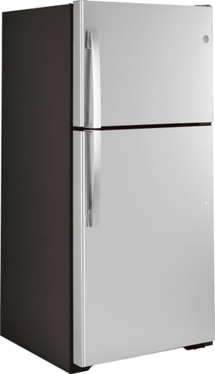 GE - 21.9 Cu. Ft. Top-Freezer Refrigerator - Fingerprint resistant stainless steel