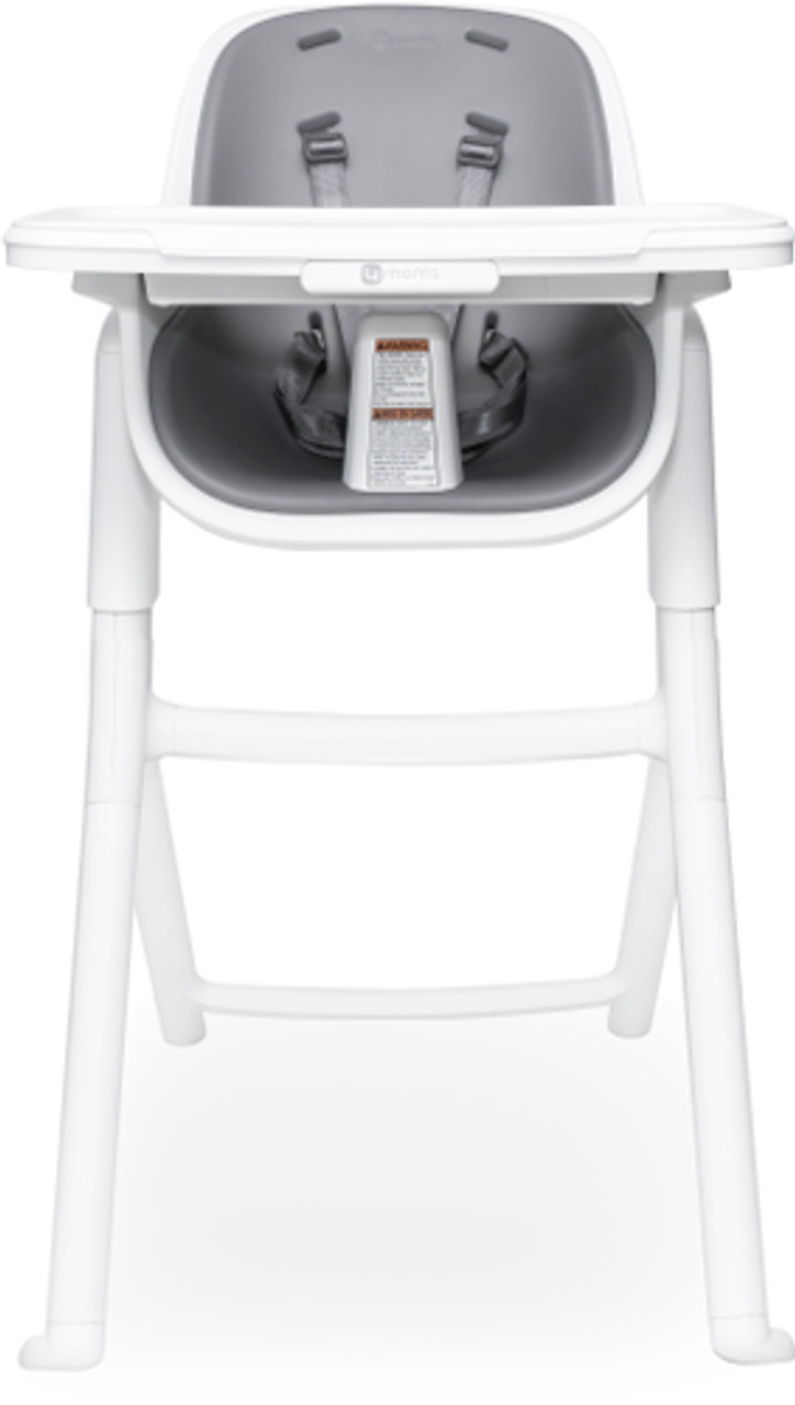 4moms - 4moms® Connect High Chair™ | one-handed, magnetic tray attach | White/Grey