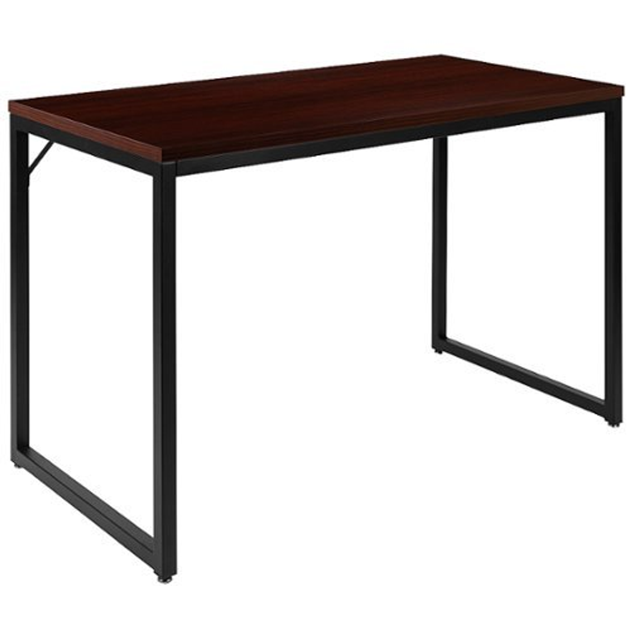 Flash Furniture - Tiverton Industrial Modern Desk - Commercial Grade Office Computer Desk and Home Office Desk - 47" Long (Mahogany/Black) - Mahogany Top/Black Frame