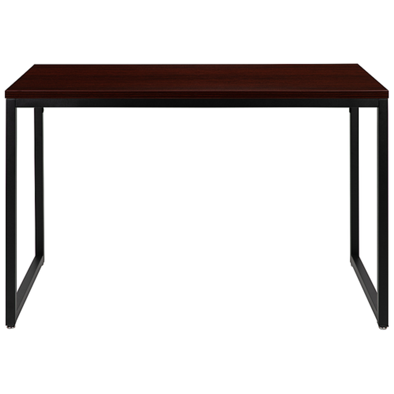 Flash Furniture - Tiverton Industrial Modern Desk - Commercial Grade Office Computer Desk and Home Office Desk - 47" Long (Mahogany/Black) - Mahogany Top/Black Frame