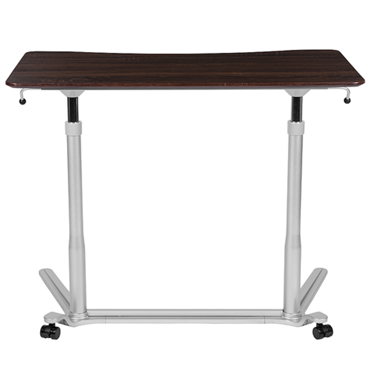Flash Furniture - Sit-Down, Stand-Up Computer Ergonomic Desk with 37.375"W Top (Adjustable Range 29" - 40.75") - Dark Wood Grain