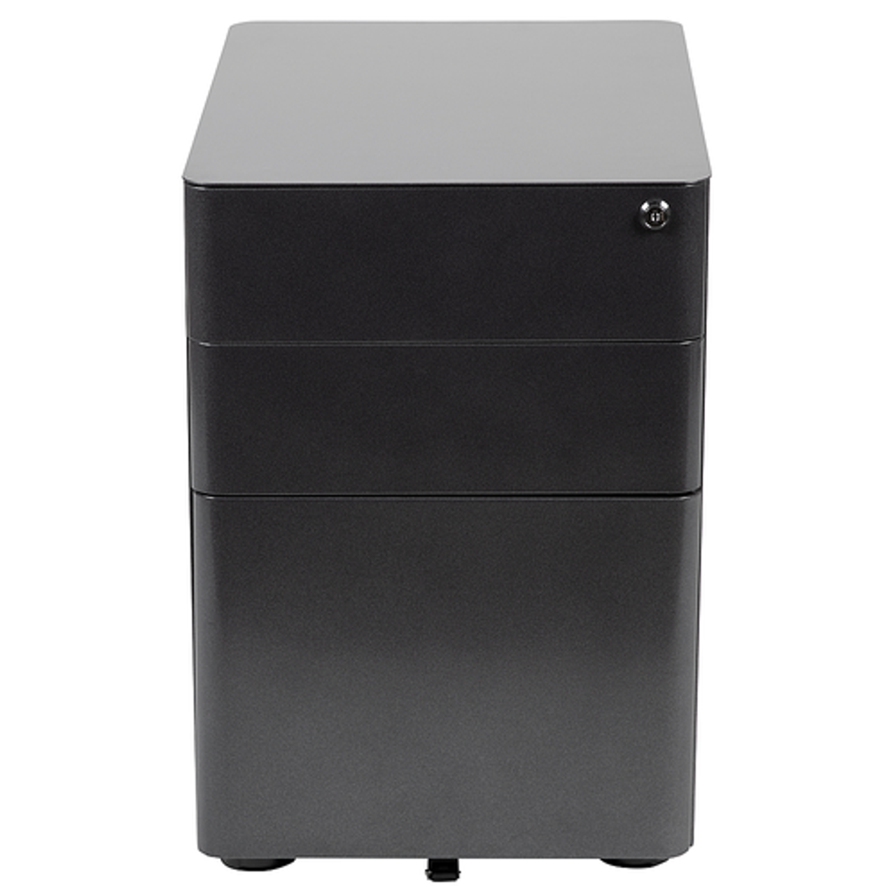 Flash Furniture - Modern 3-Drawer Mobile Locking Filing Cabinet Storage Organizer-Black - Black