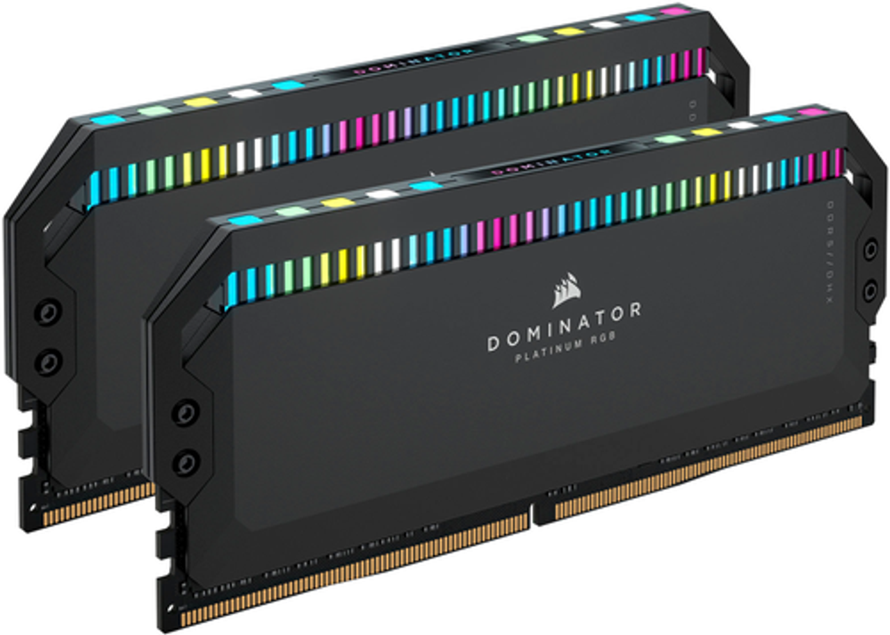 CORSAIR - DOMINATOR PLATINUM RGB 32GB (2PK x 16GB) 6200MHz DDR5 C36 DESKTOP - Black