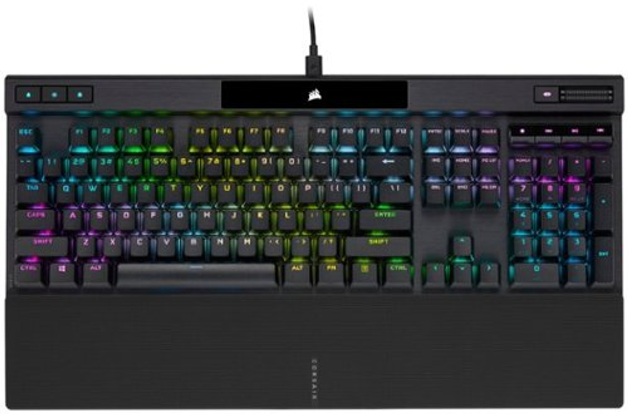 CORSAIR - K70 RGB PRO Full-size Wired Mechanical Cherry MX Speed Linear Switch Gaming Keyboard with PBT Double-Shot Keycaps - Black