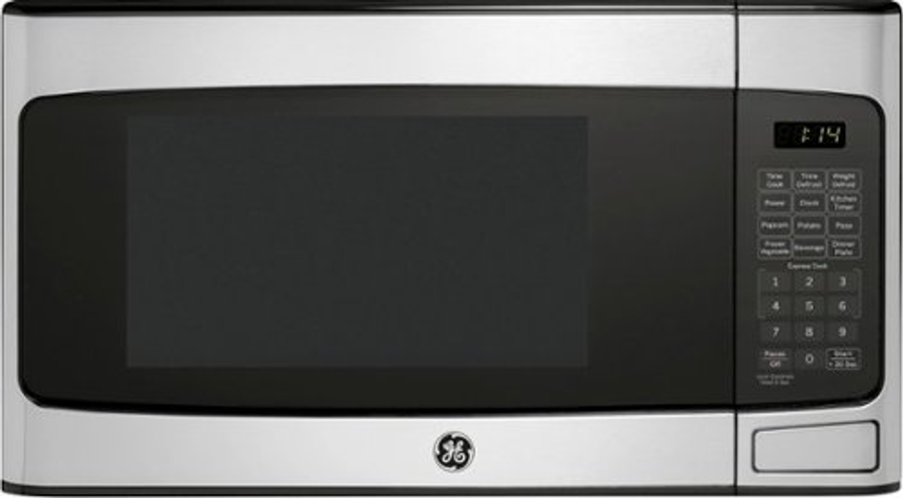 GE - 1.1 Cu. Ft. Mid-Size Microwave - Stainless steel