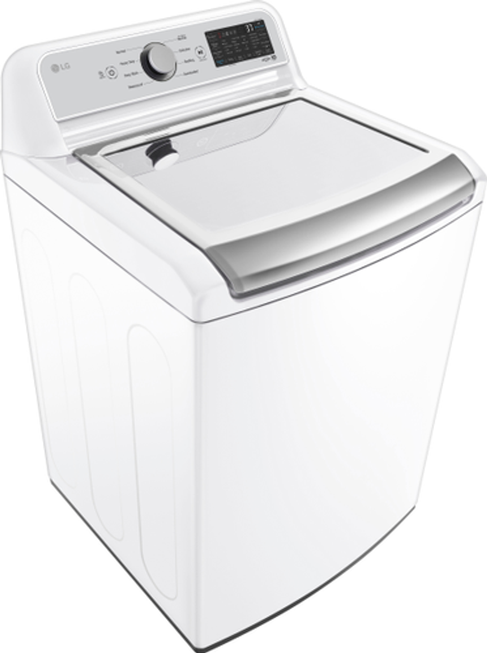 LG - 5.3 cu ft Top Load Washer with 4-Way Agitator and TurboWash3D - White