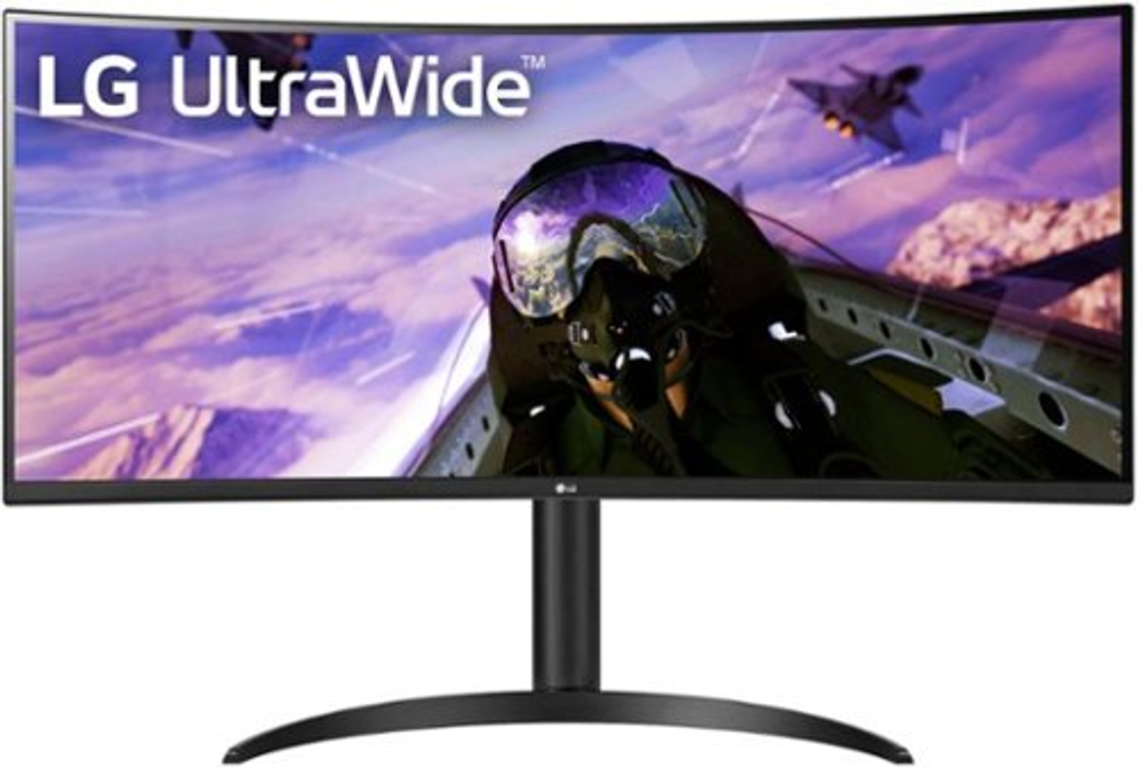 LG - 34” Curved UltraWide QHD HDR FreeSync Premium Monitor - Black - Black