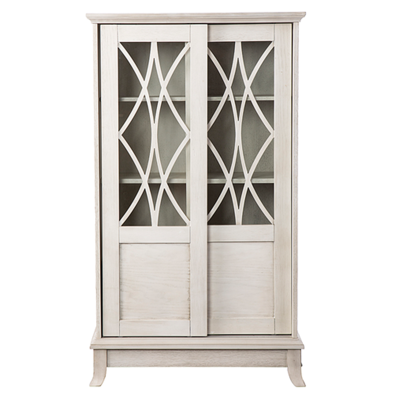 Southern Enterprises - Brindleford Sliding-Door Cabinet - Distressed white finish