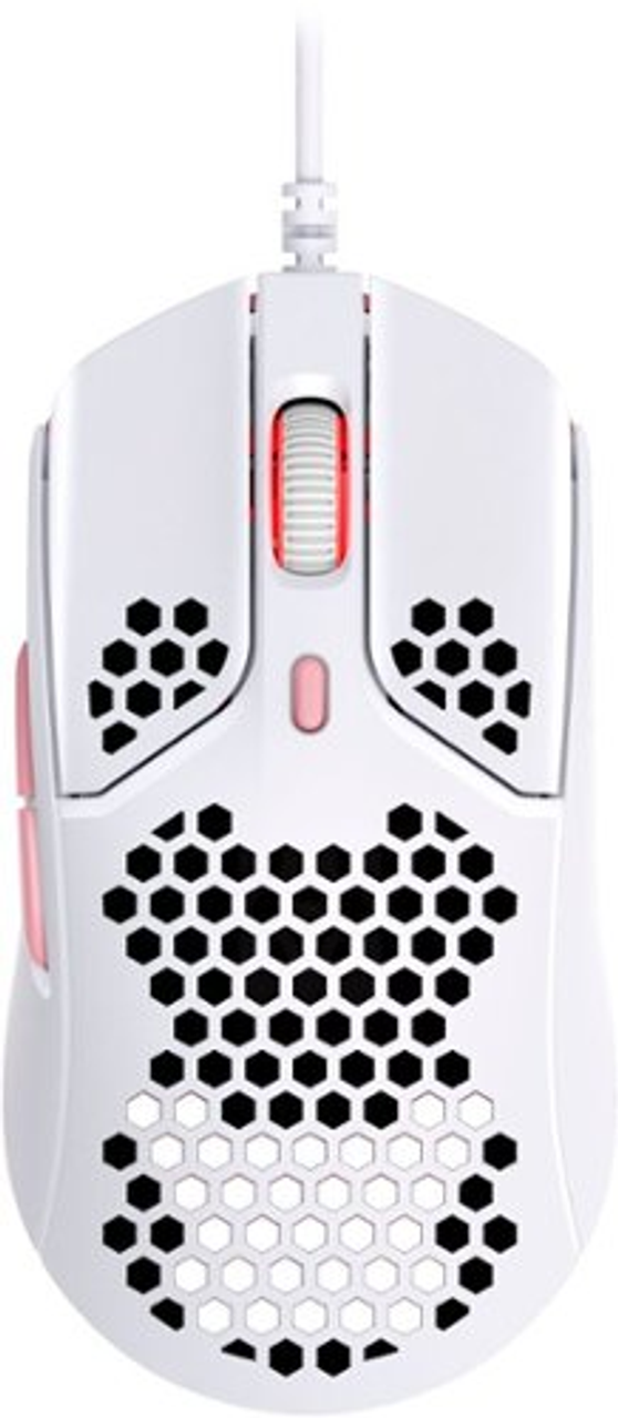 HyperX - Pulsefire Haste Wired Optical Gaming Mouse with RGB Lighting - White and pink