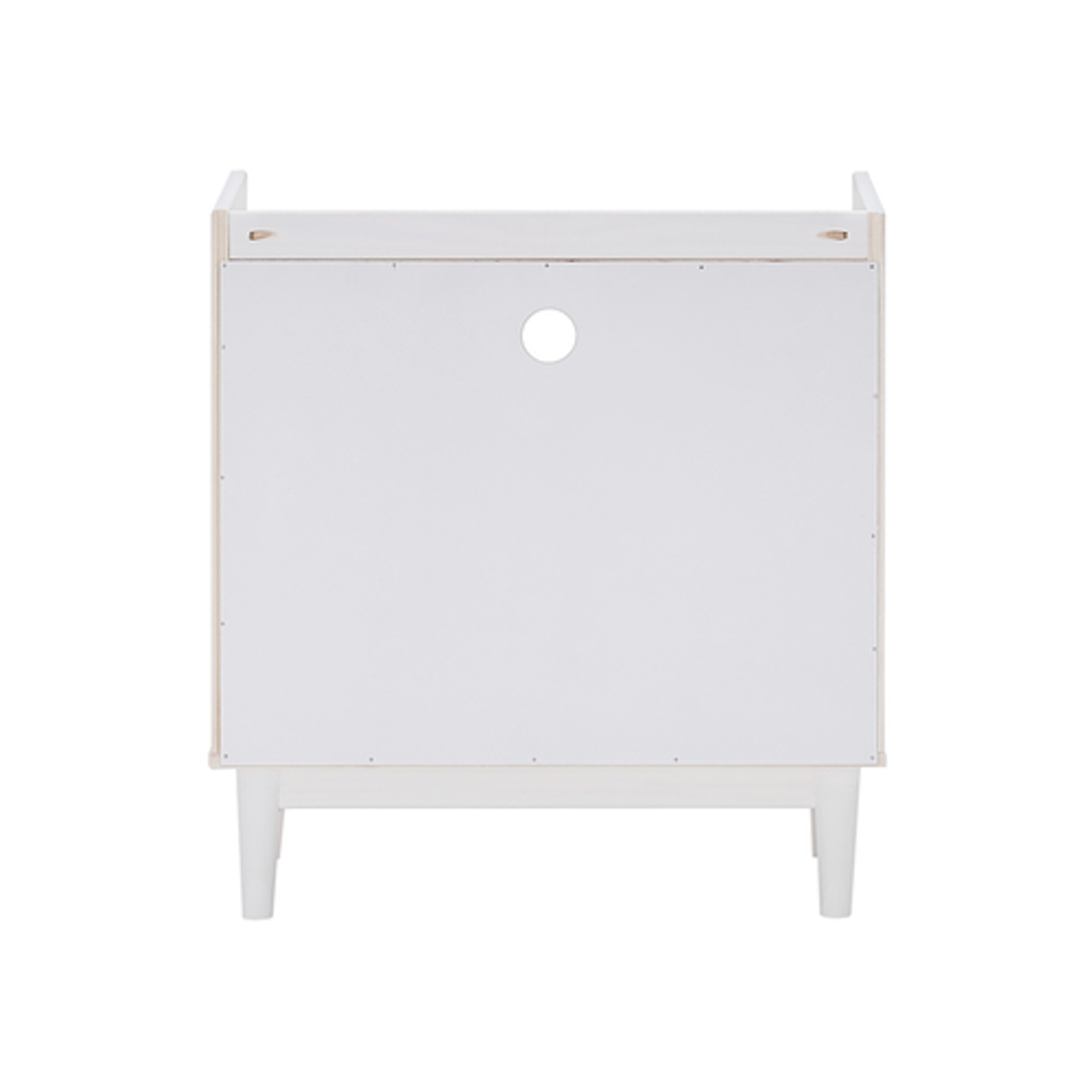 Walker Edison - Mid Century Modern Solid Wood Tray-Top Nightstand - White