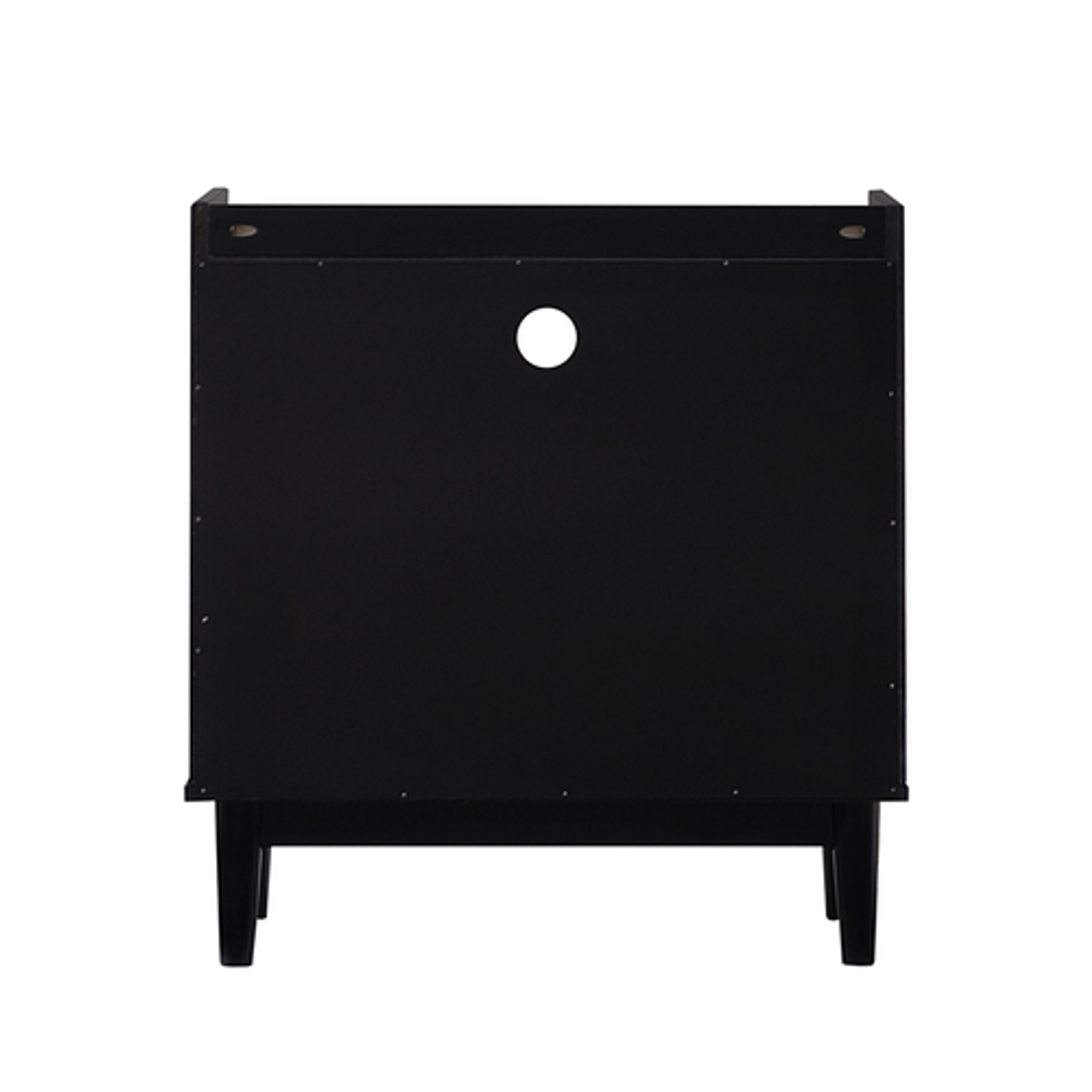 Walker Edison - Mid Century Modern Solid Wood Tray-Top Nightstand - Black