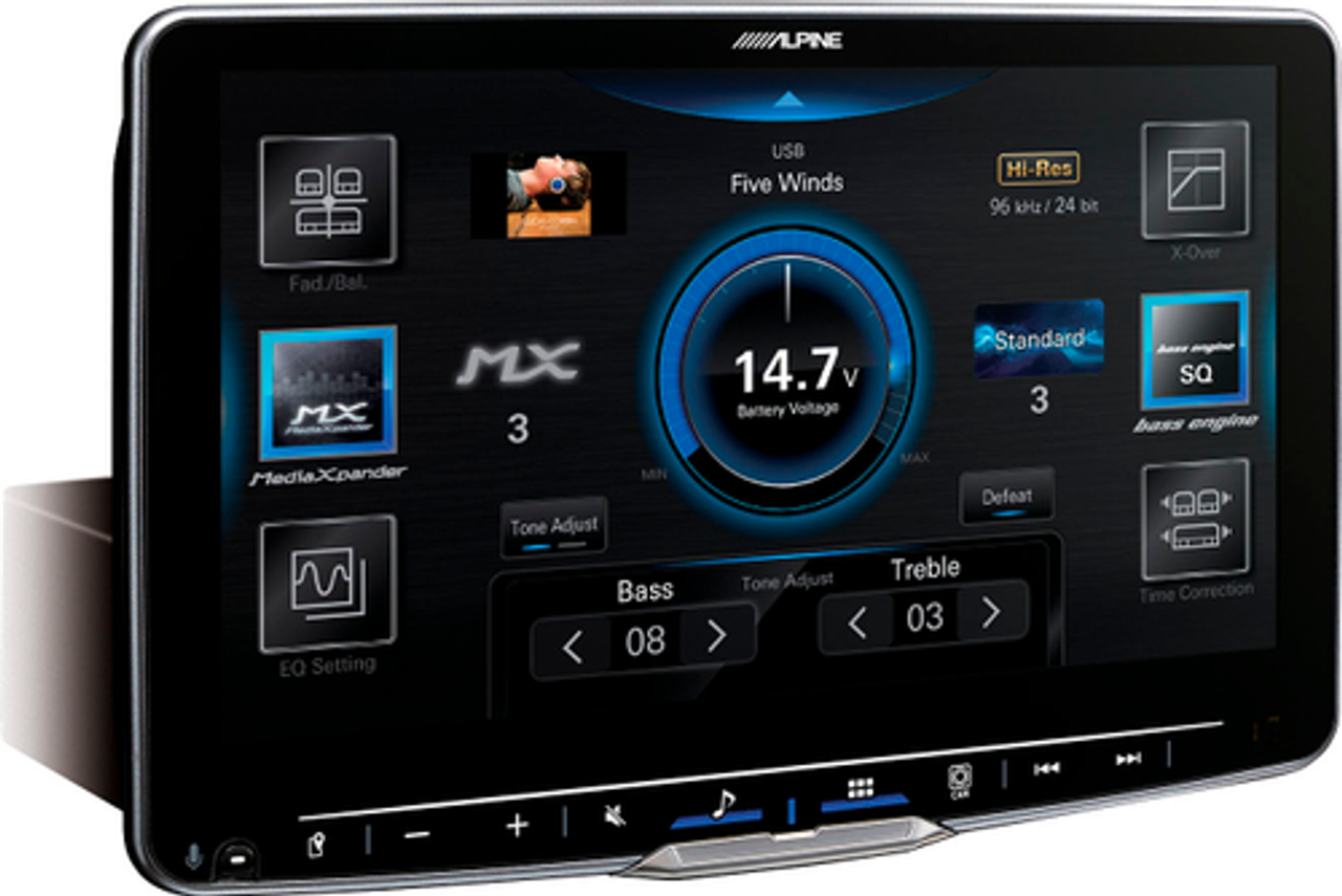 Alpine - 9" Android Auto/Apple CarPlay™ - Built-in Bluetooth -  Floating Screen Digital Multimedia Receiver - Black