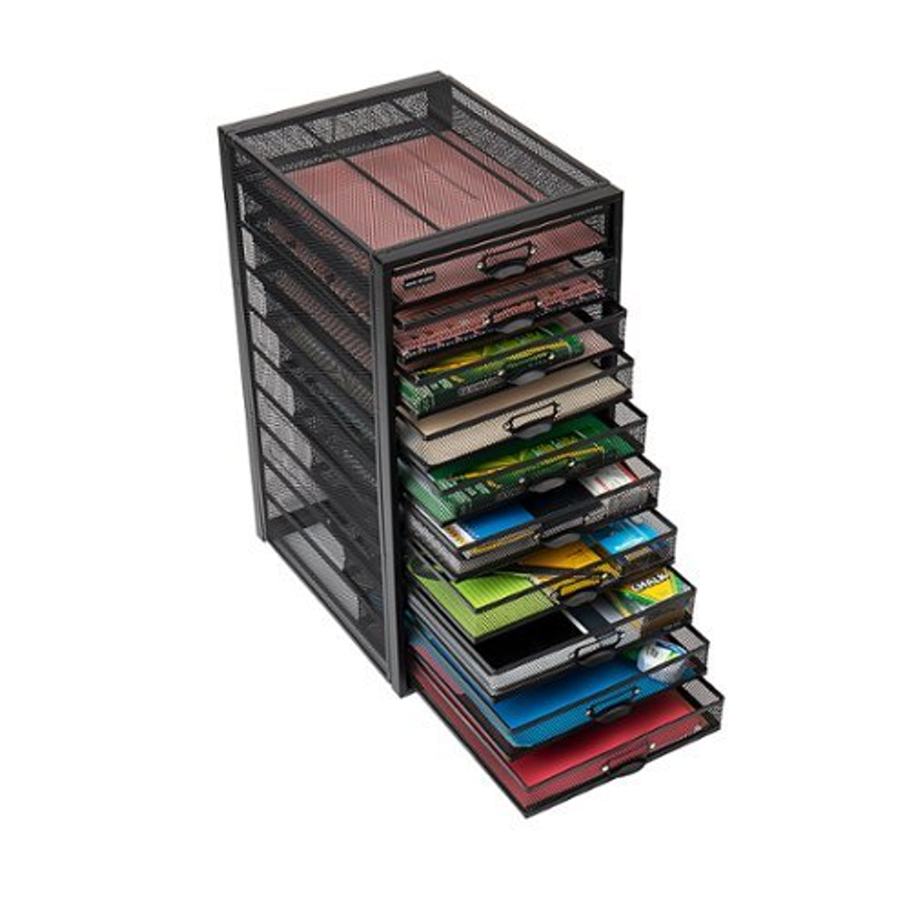 Mind Reader - 10 Compartments Mesh Desk - Black