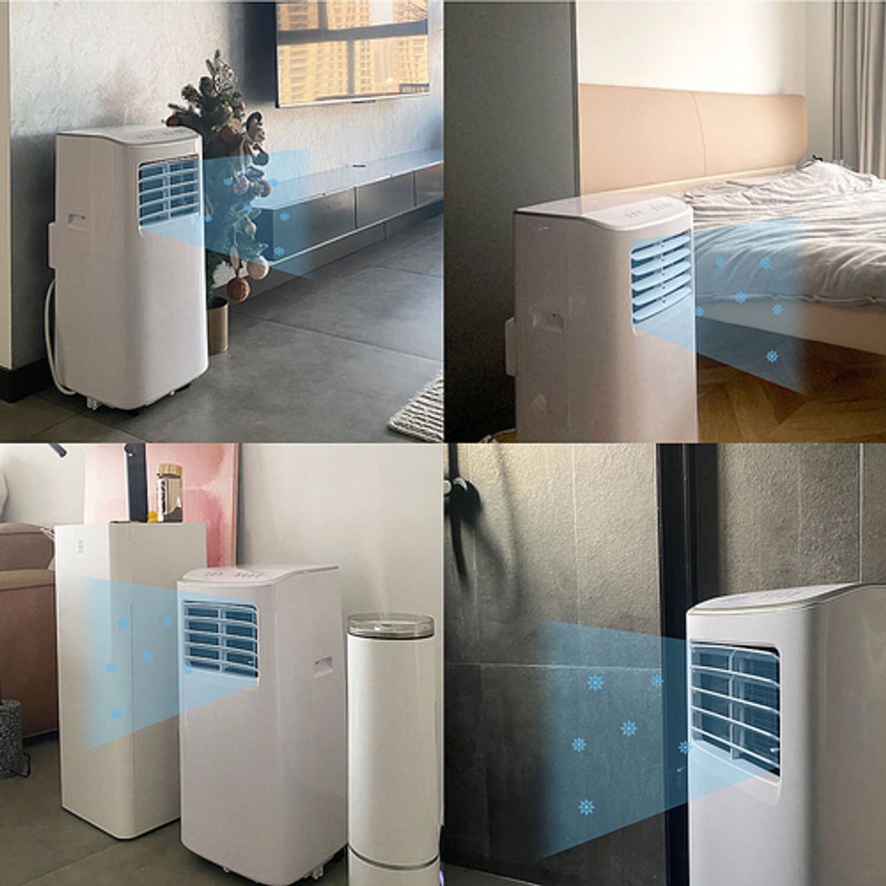 JHS - 3-in-1 8,000 BTU Portable Air Conditioner with Dehumidifer, Fan | Remote Control | For Rooms up to 250 Sq.Ft. - White