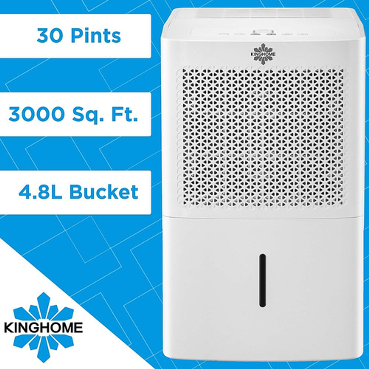 KingHome - 35-Pint Dehumidifier for a Room up to 3000 Sq. Ft. - White