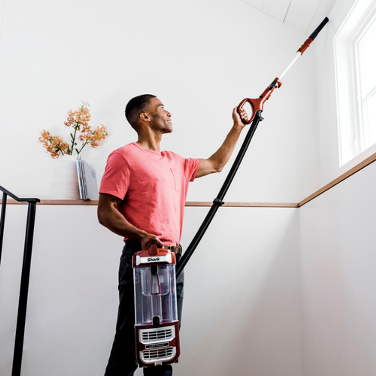 Shark Rotator Lift-Away Upright Vacuum with PowerFins and Self-Cleaning Brushroll - Paprika