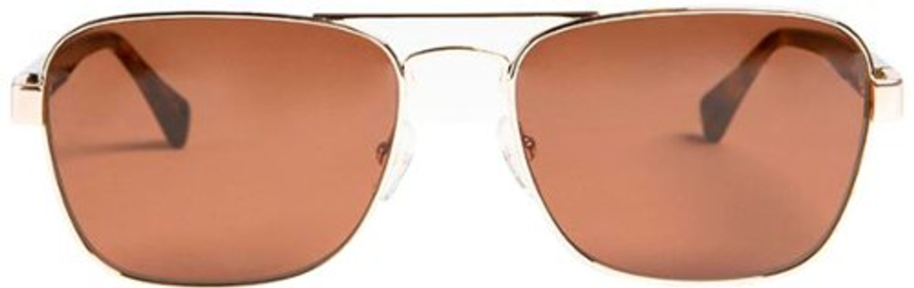 Bruno Magli - Sole-Unisex Full Rim Metal Aviator Sunglass Frame with Acetate Temples and a Spring Hinge - Gold