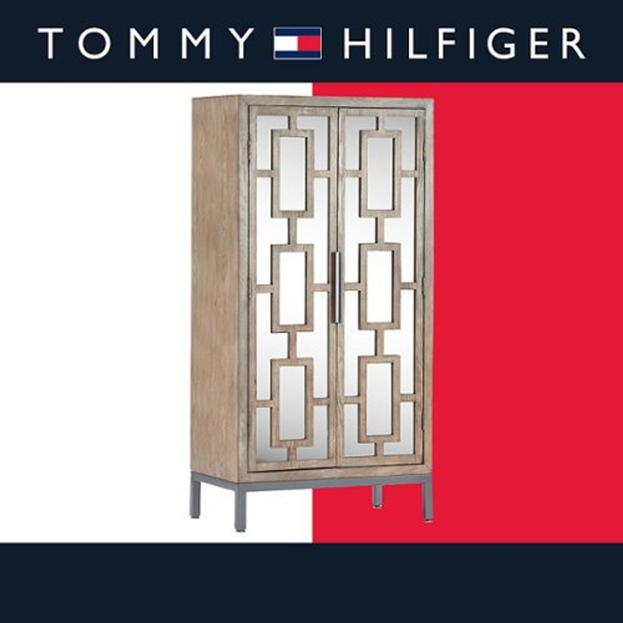 Tommy Hilfiger Hayworth Tall Accent Cabinet - Ash Gray