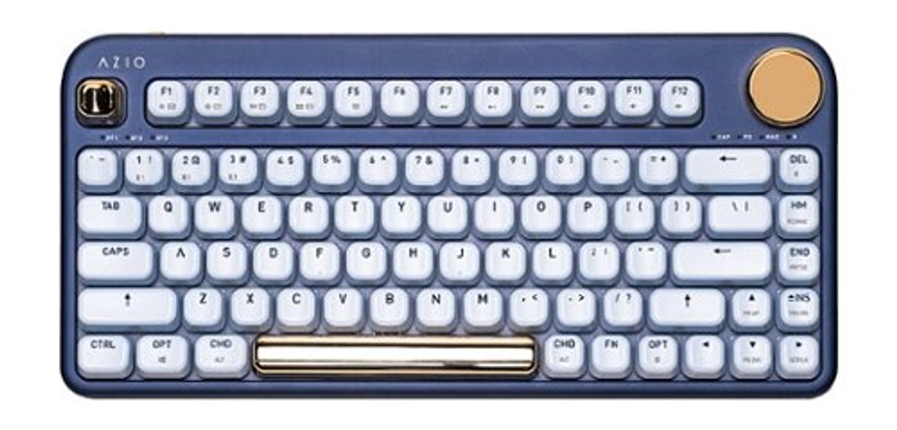 AZIO - IZO Wireless Mechanical Blue Clicky Switch Keyboard - Blue Iris