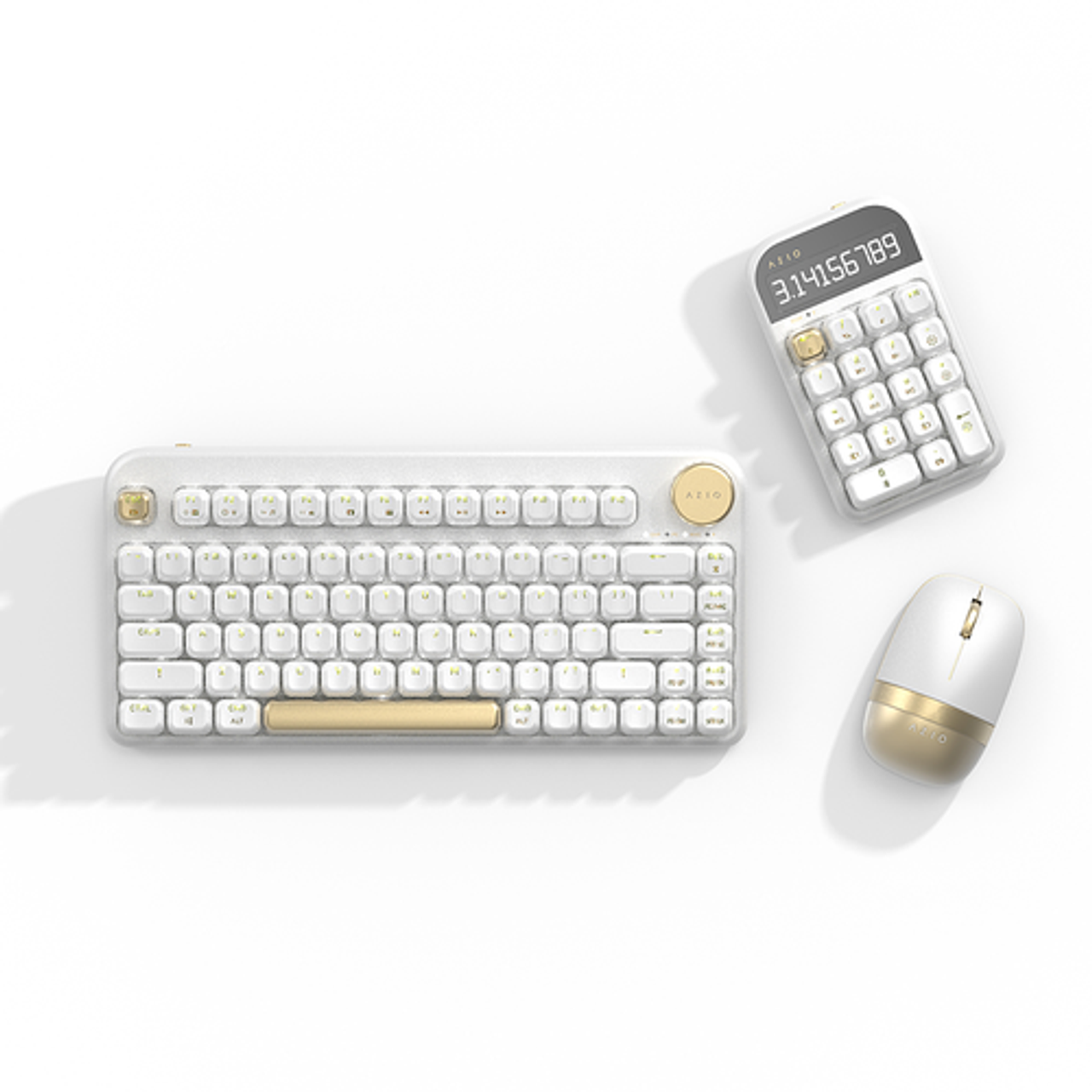 AZIO - IZO Wireless Mechanical Blue Clicky Switch Keyboard - White Blossom