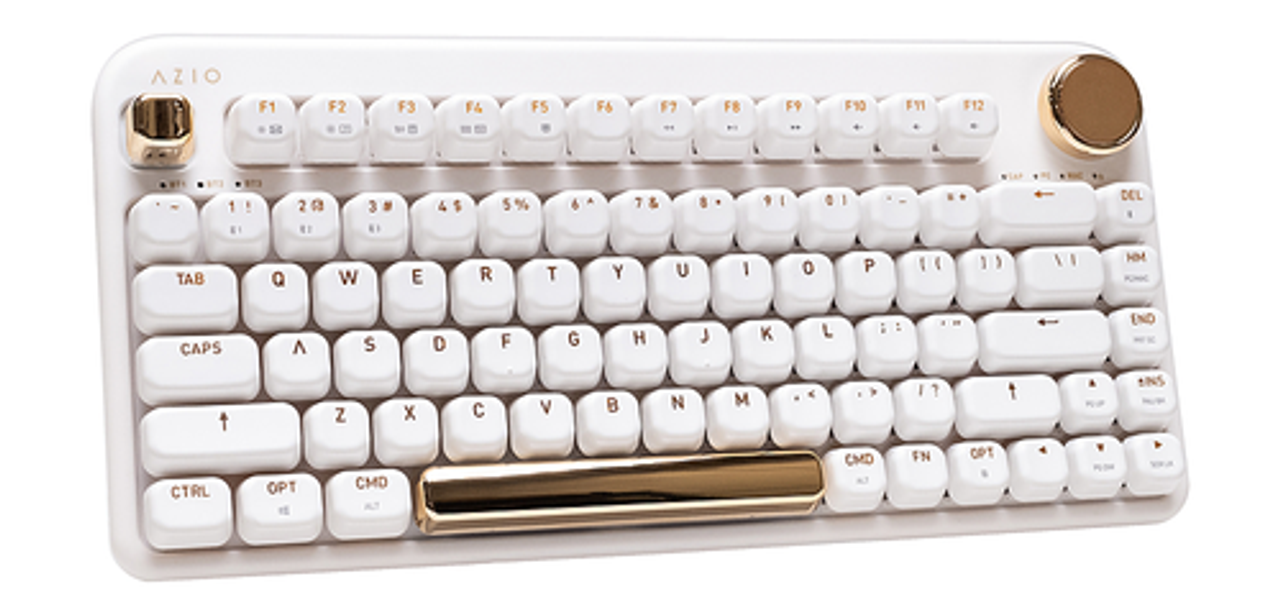 AZIO - IZO Wireless Mechanical Blue Clicky Switch Keyboard - White Blossom