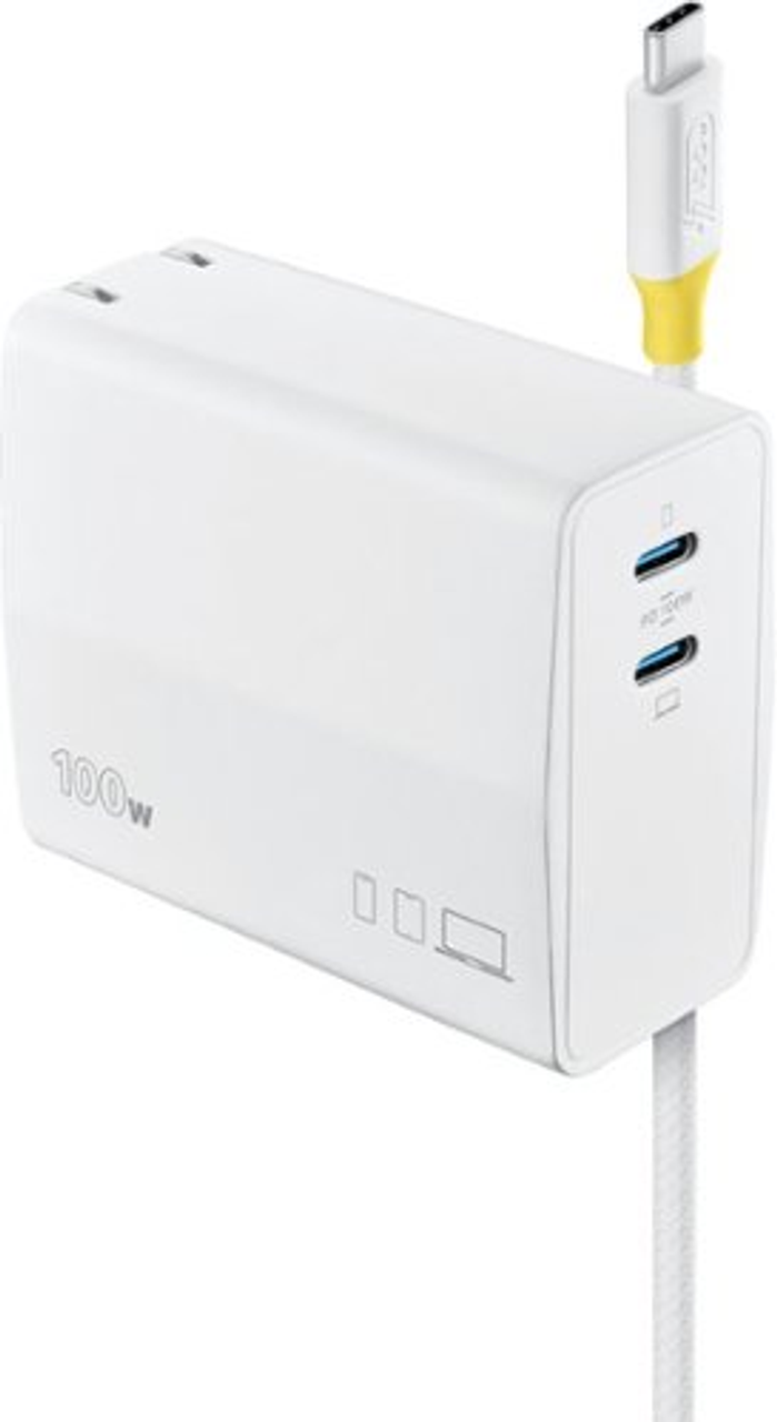 Insignia™ - 100W Dual Port USB-C Compact Wall Charger Kit for MacBook Pro & Other Devices - White