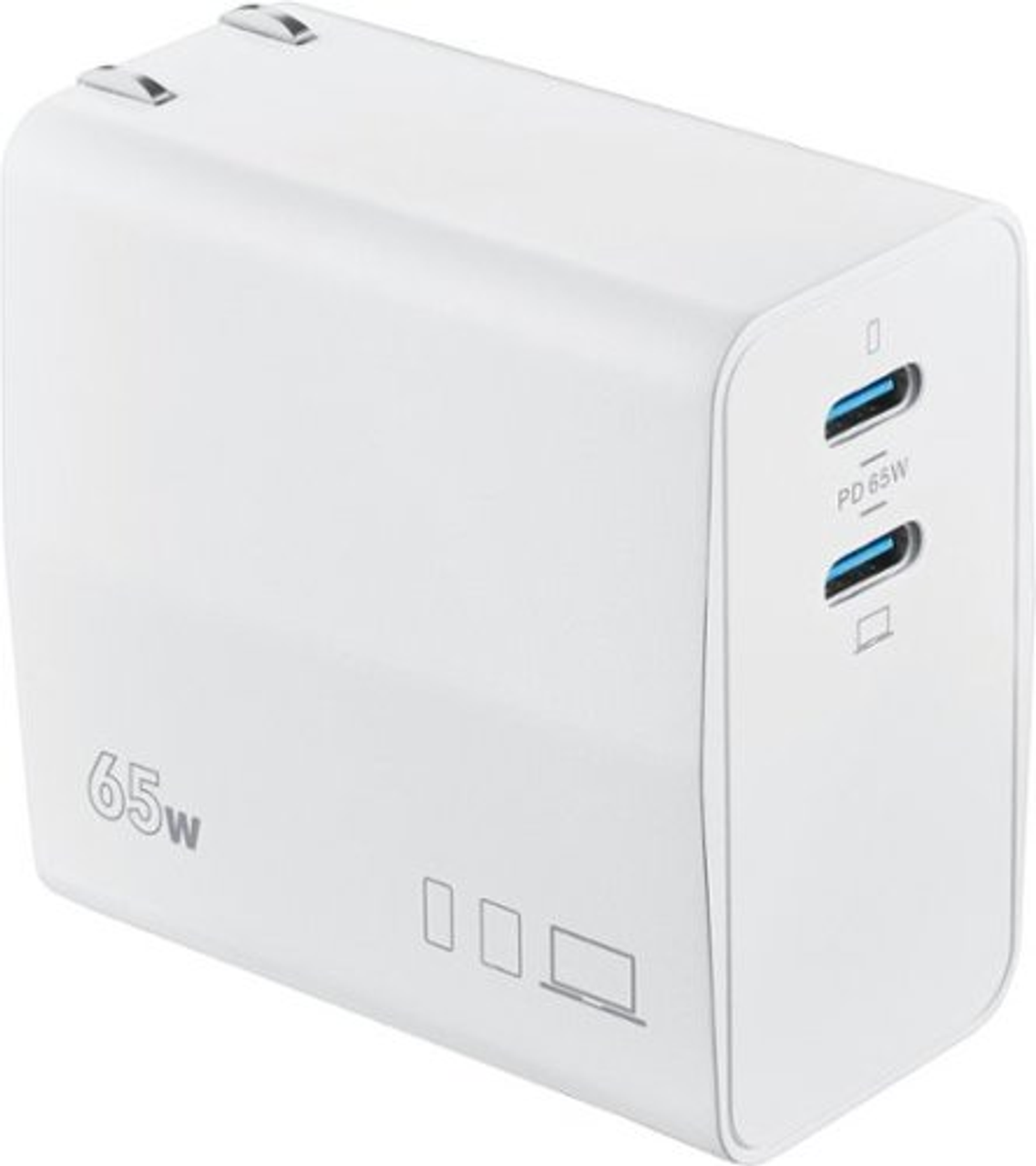 Insignia™ - 100W Dual Port USB-C Compact Wall Charger for MacBook Pro & Other Devices - White