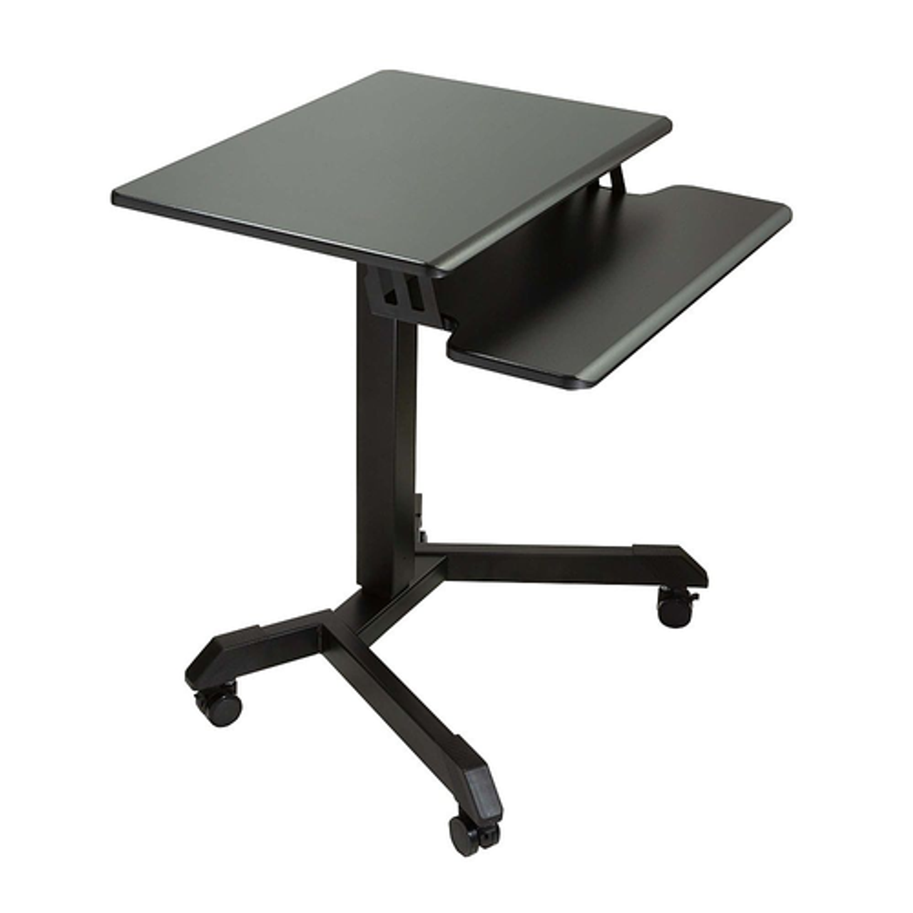 Victor - Mobile Adjustable Standing Desk with Keyboard Tray - Black