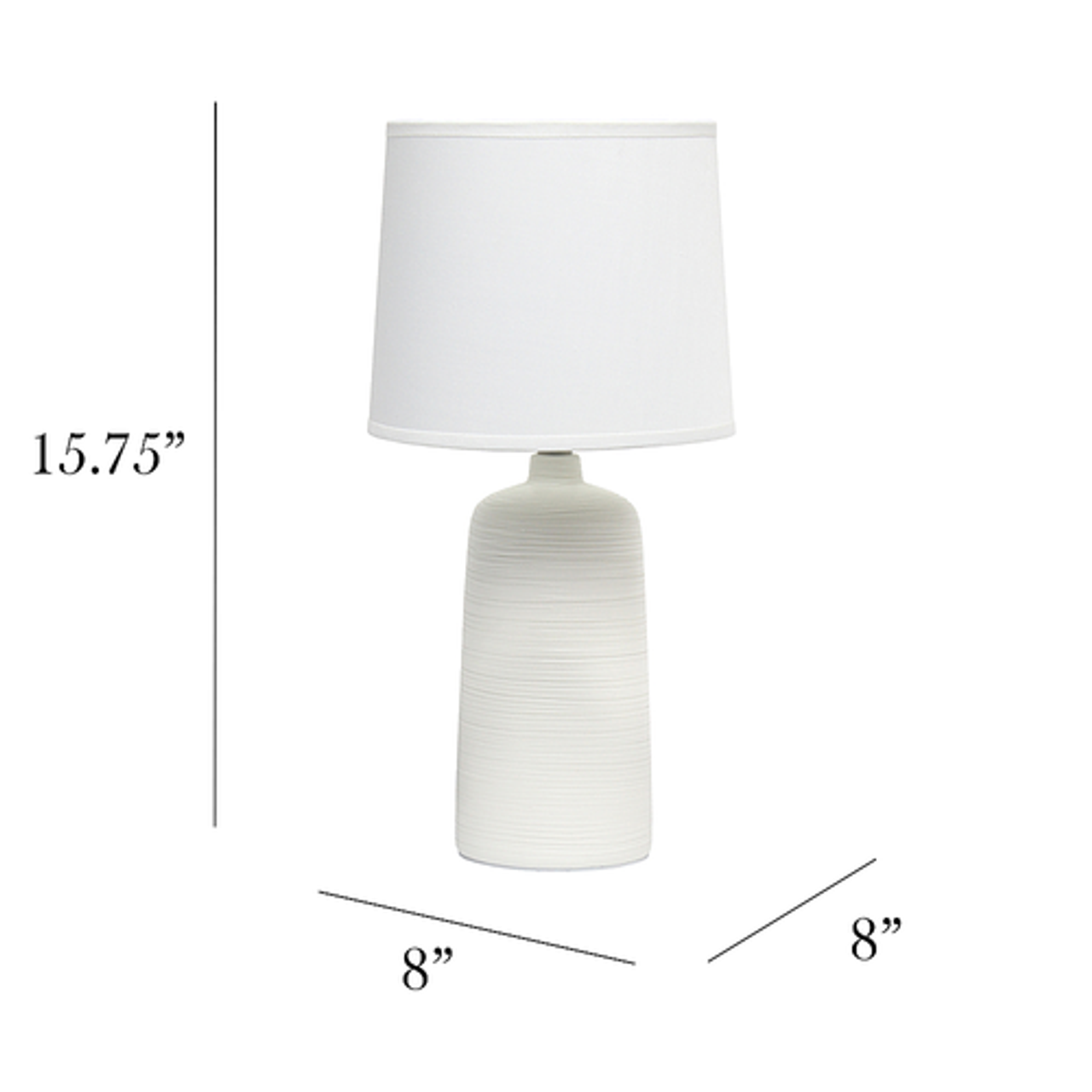 Simple Designs Textured Linear Ceramic Table Lamp - Off white