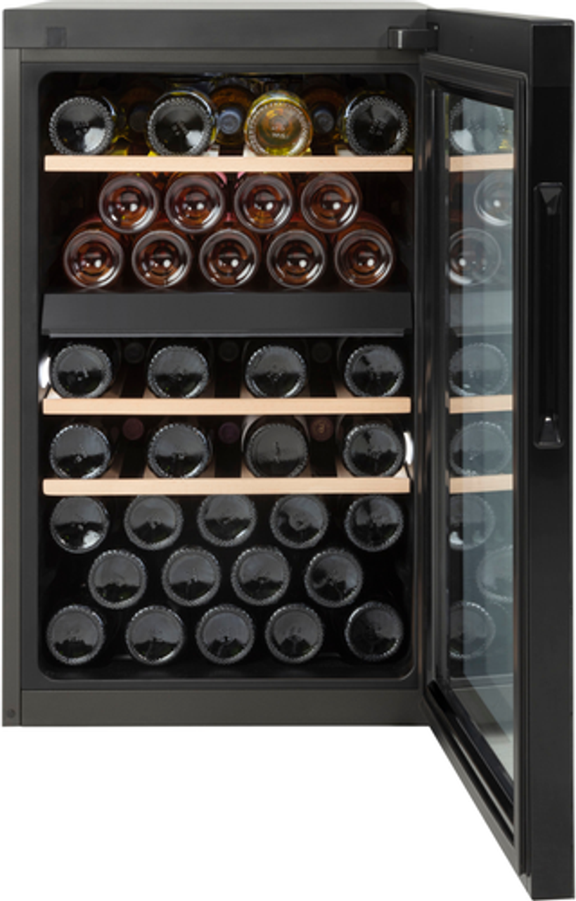 Haier - 44-Bottle Wine Cooler - Black glass