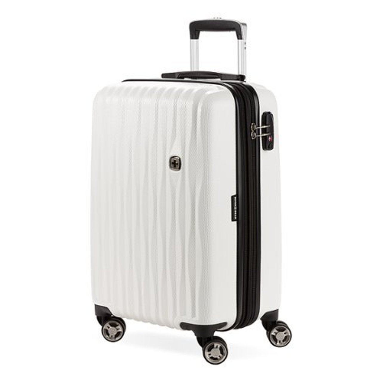 SwissGear - Energie 20" Carry On Spinner Suitcase with USB - White
