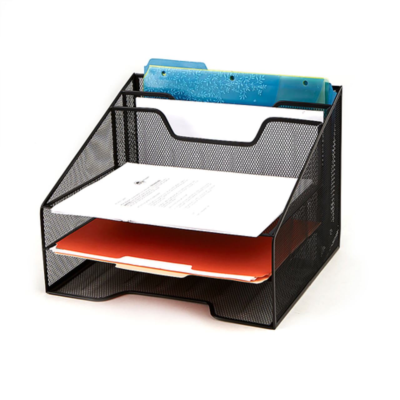 Mind Reader - 3-Tiered, 5 Compartments Desk - Black
