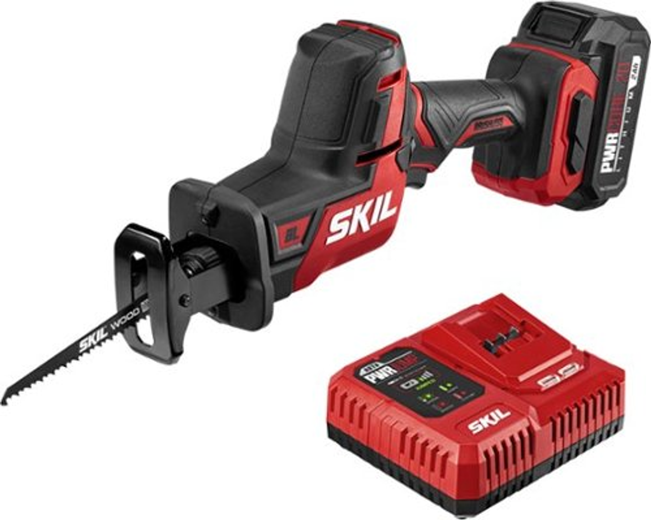Skil - PWR CORE 20™ Brushless 20V Compact Reciprocating Saw with Battery and Auto PWR JUMP™ Charger