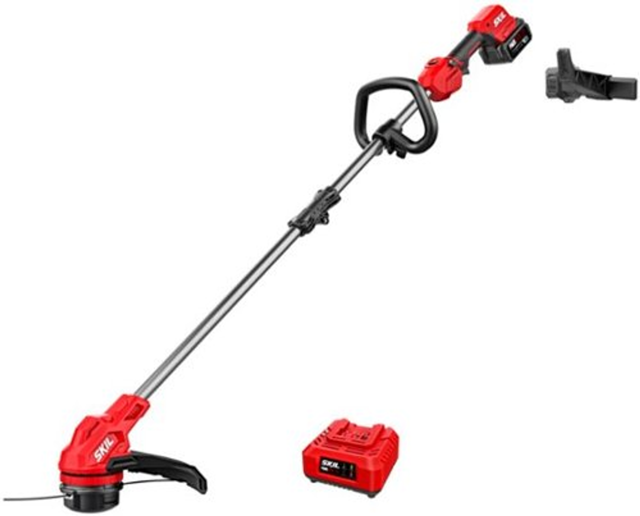 SKIL PWR CORE 20™ Brushless 20V 13-In. String Trimmer with 4.0Ah Battery and Charger - Red/black