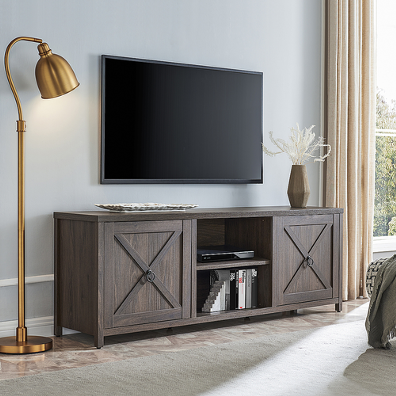 Camden&Wells - Granger TV Stand for TVs up to 80" - Alder Brown