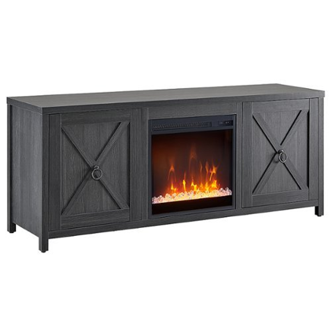 Camden&Wells - Granger Crystal Fireplace TV Stand for TVs up to 65" - Charcoal Gray