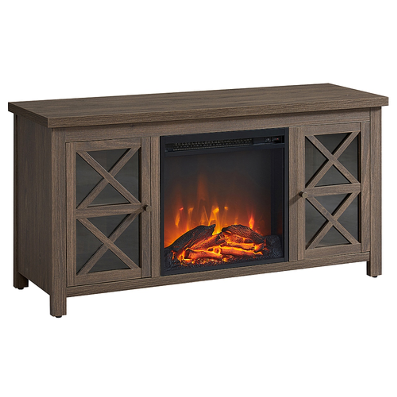 Camden&Wells - Colton Log Fireplace TV Stand for TVs up to 55" - Alder Brown