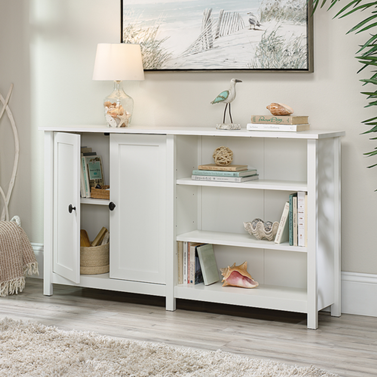 Sauder - County Line TV Console -Glacier White - Soft White