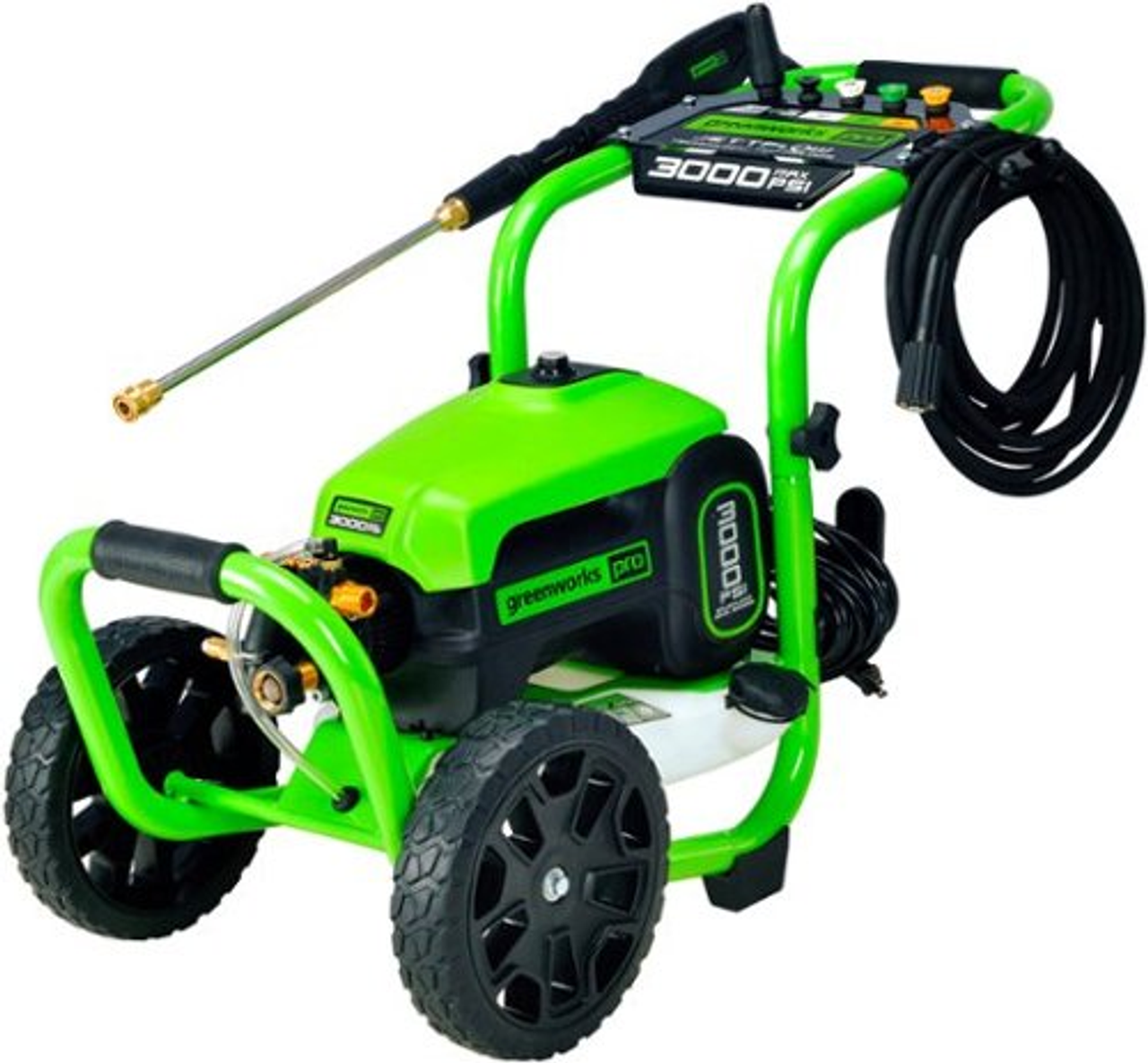 Greenworks - Pro  3000 PSI 2.0 GPM Cold Water Electric Pressure Washer - Green