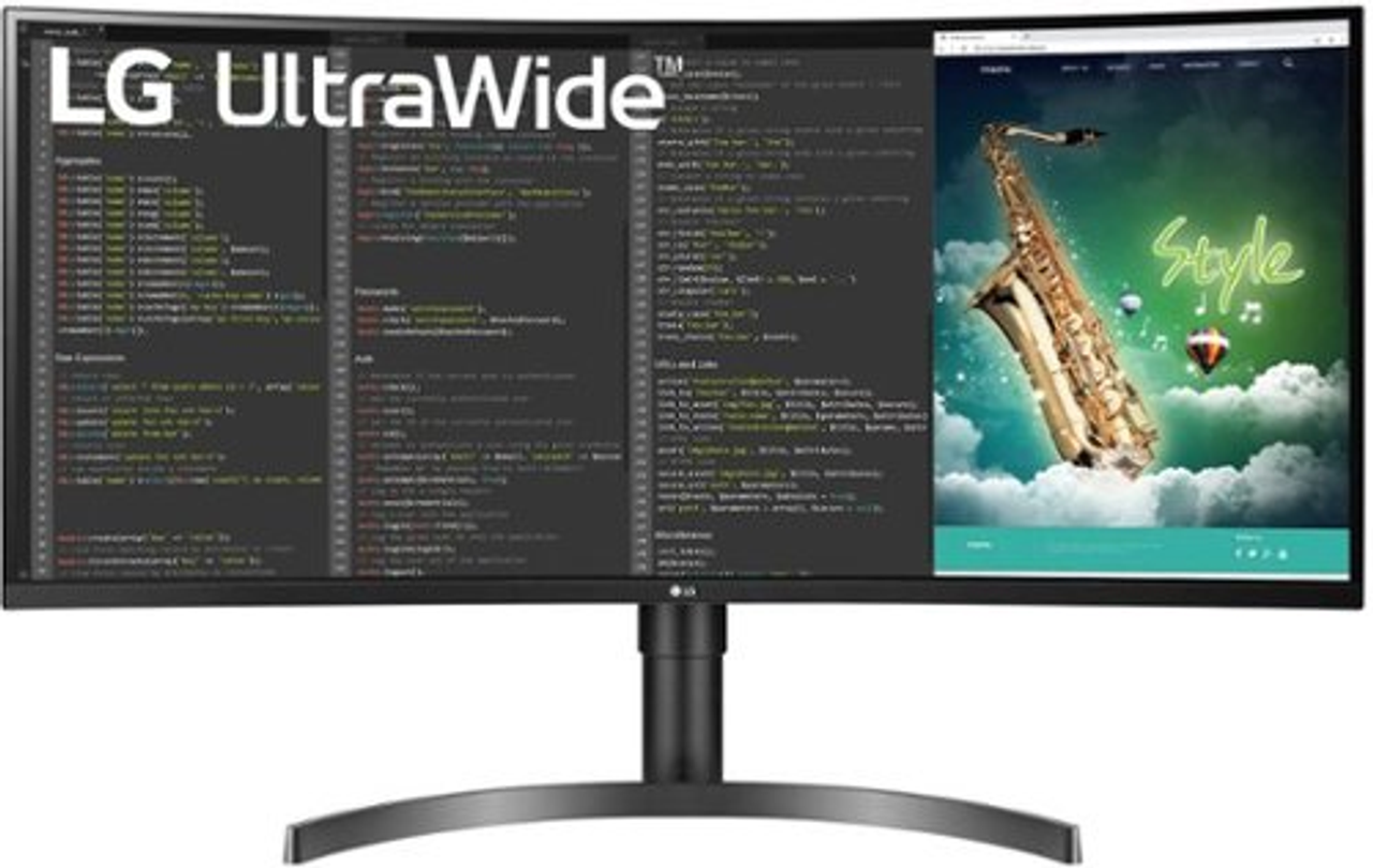 LG - UltraWide 35" Curved UltraWide QHD AMD Freesync Monitor with HDR10 (HDMI x2, USB Type C, DisplayPort Inputs) - Black