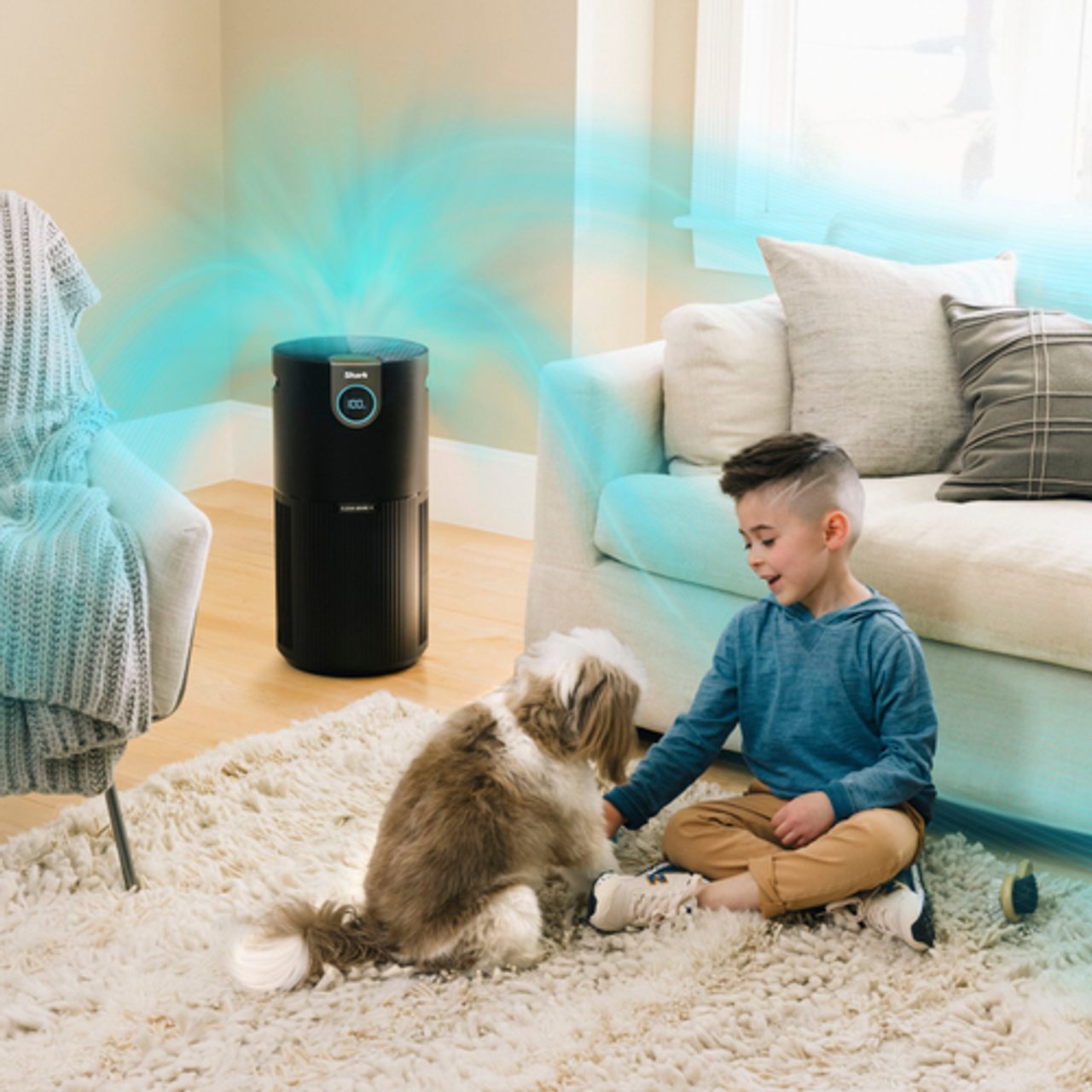 Shark - Air Purifier MAX with True HEPA, Microban Antimicrobial Protection, Cleans up to 1200 Sq. Ft - Charcoal Grey