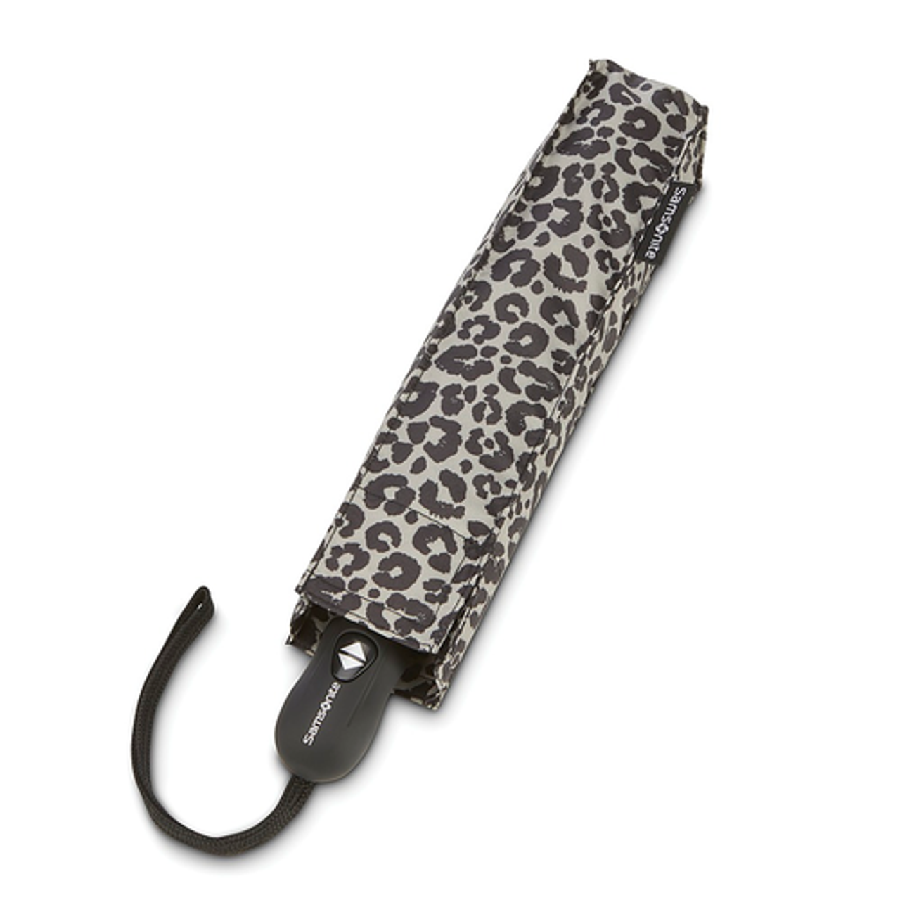 Samsonite - Compact Auto Open/Close Umbrella - Gray/Black Cheetah