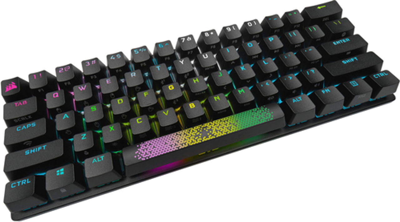 CORSAIR - K70 Pro Mini Wireless 60% RGB Mechanical Cherry MX SPEED Linear Switch Gaming Keyboard with swappable MX switches - Black