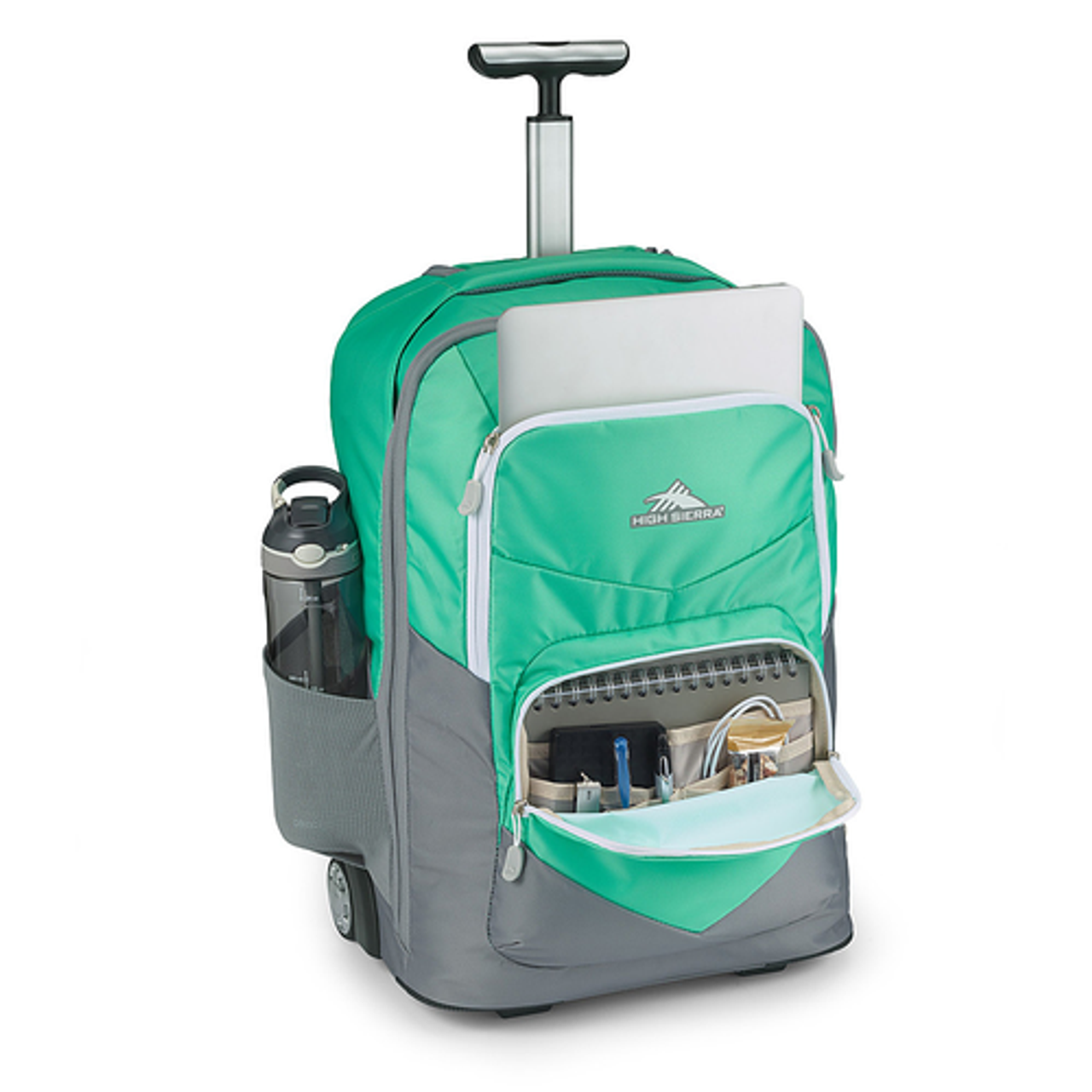 High Sierra - Freewheel Pro Wheeled Backpack for 15" Laptop - Aquamarine/White