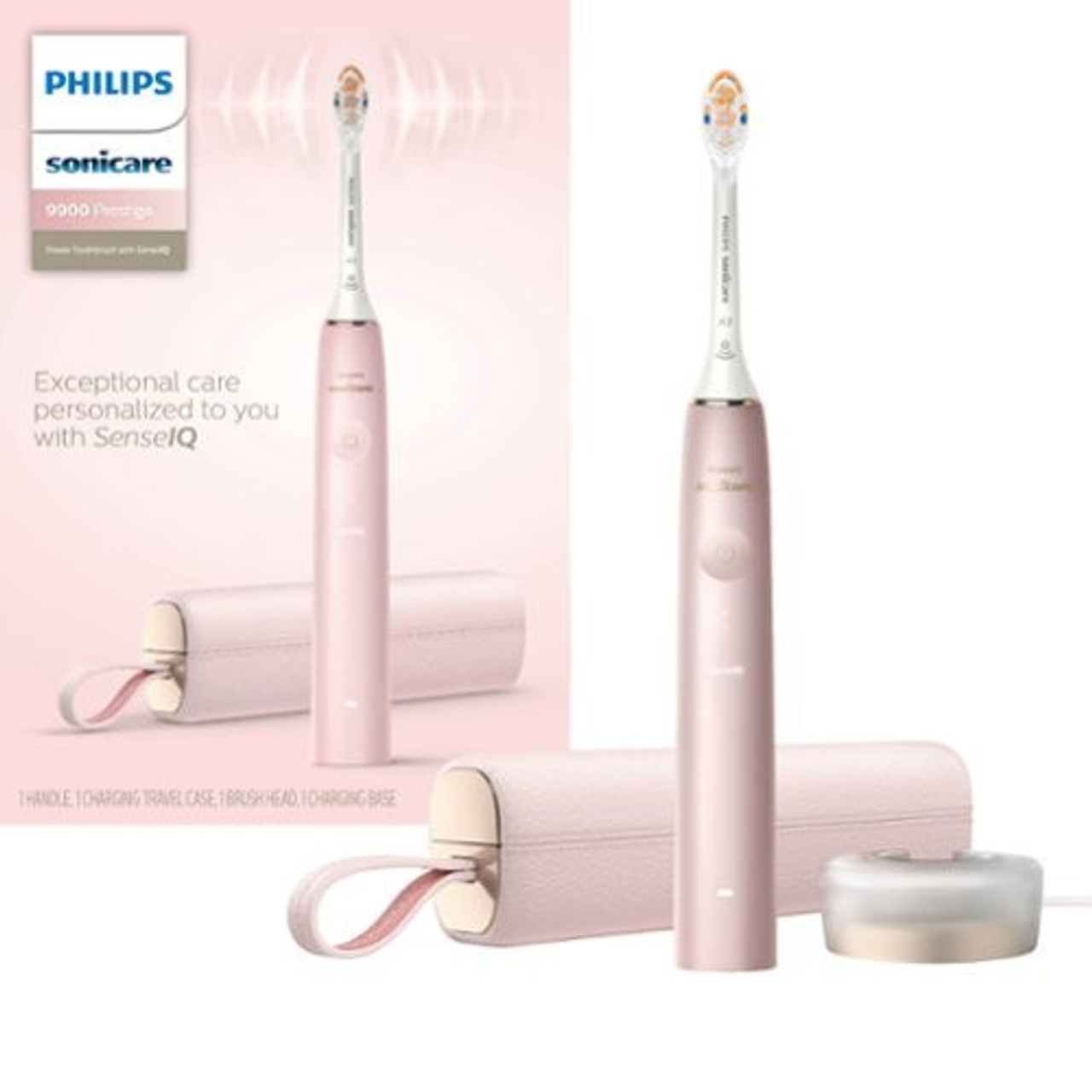 Philips Sonicare 9900 Prestige, Rechargeable Toothbrush with SenseIQ, Pink, HX9990/13 - Pink