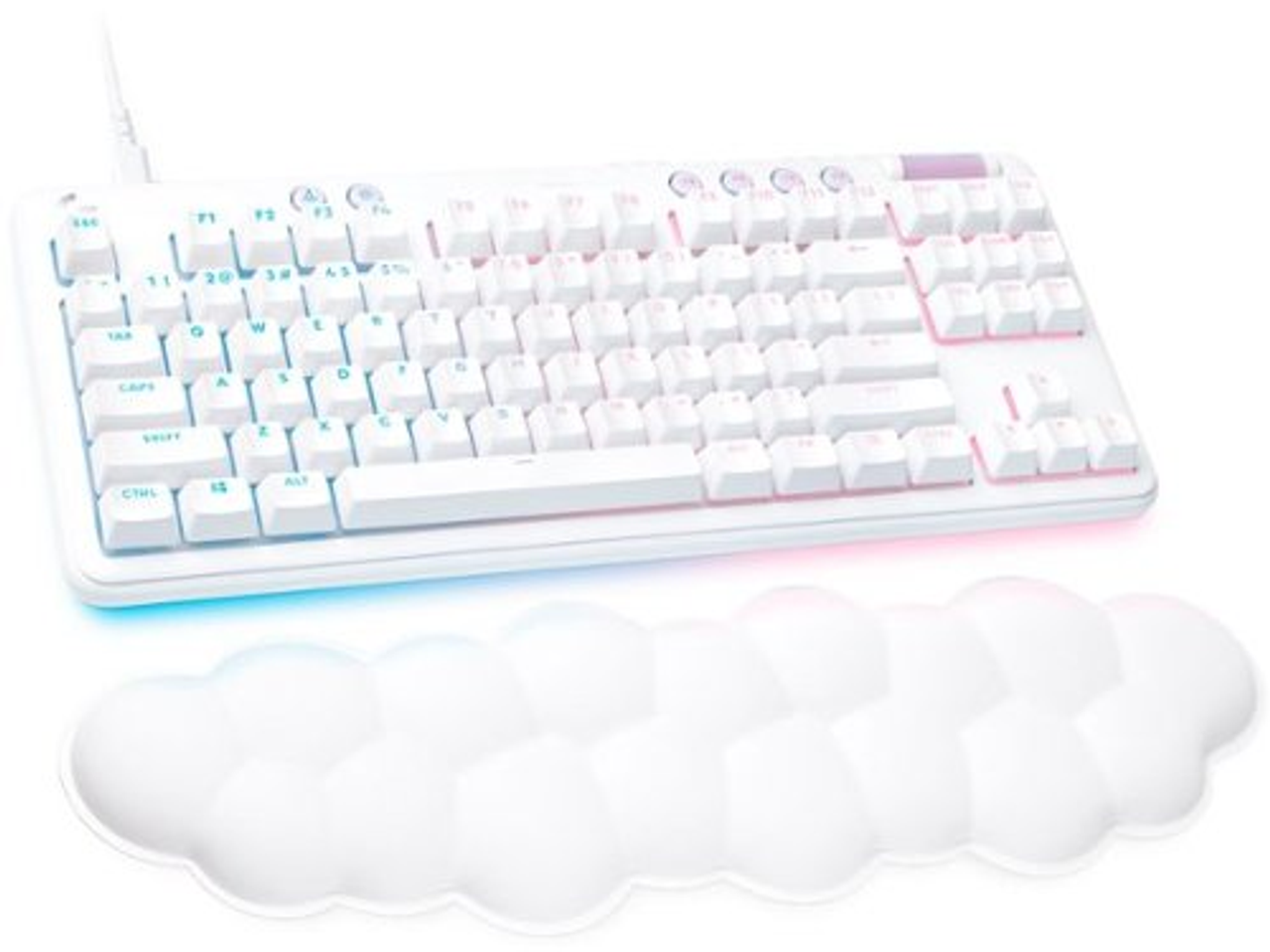 Logitech - G713 TKL Wired Mechanical Tactile Switch Gaming Keyboard for PC/Mac with Palm Rest Included - White Mist