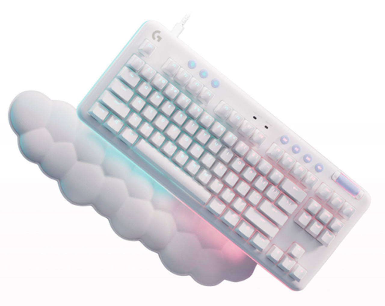 Logitech - G713 TKL Wired Mechanical Clicky Switch Gaming Keyboard for PC/Mac with Palm Rest Included - White Mist