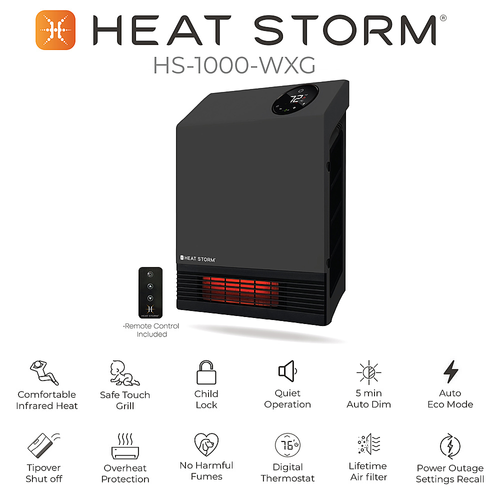 Heat Storm - 1000 Watt Infrared Portable Heater - Gray